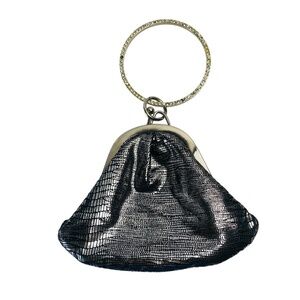 CMG Silver Ring Handle Fabric and Metal Bag In Silver